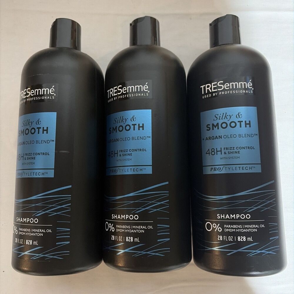 3 TRESemme Smooth & Silky Shampoo with Argan Oil & Silk Protein, 28oz Each New